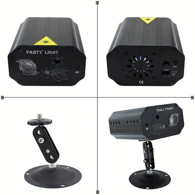 Luces de Discoteca Sonic DJ - Proyector de luz para escenarios con cuerpo totalmente de aluminio, múltiples modos y control remoto para decoraciones navideñas, fiestas, cumpleaños, bodas y eventos en vivo