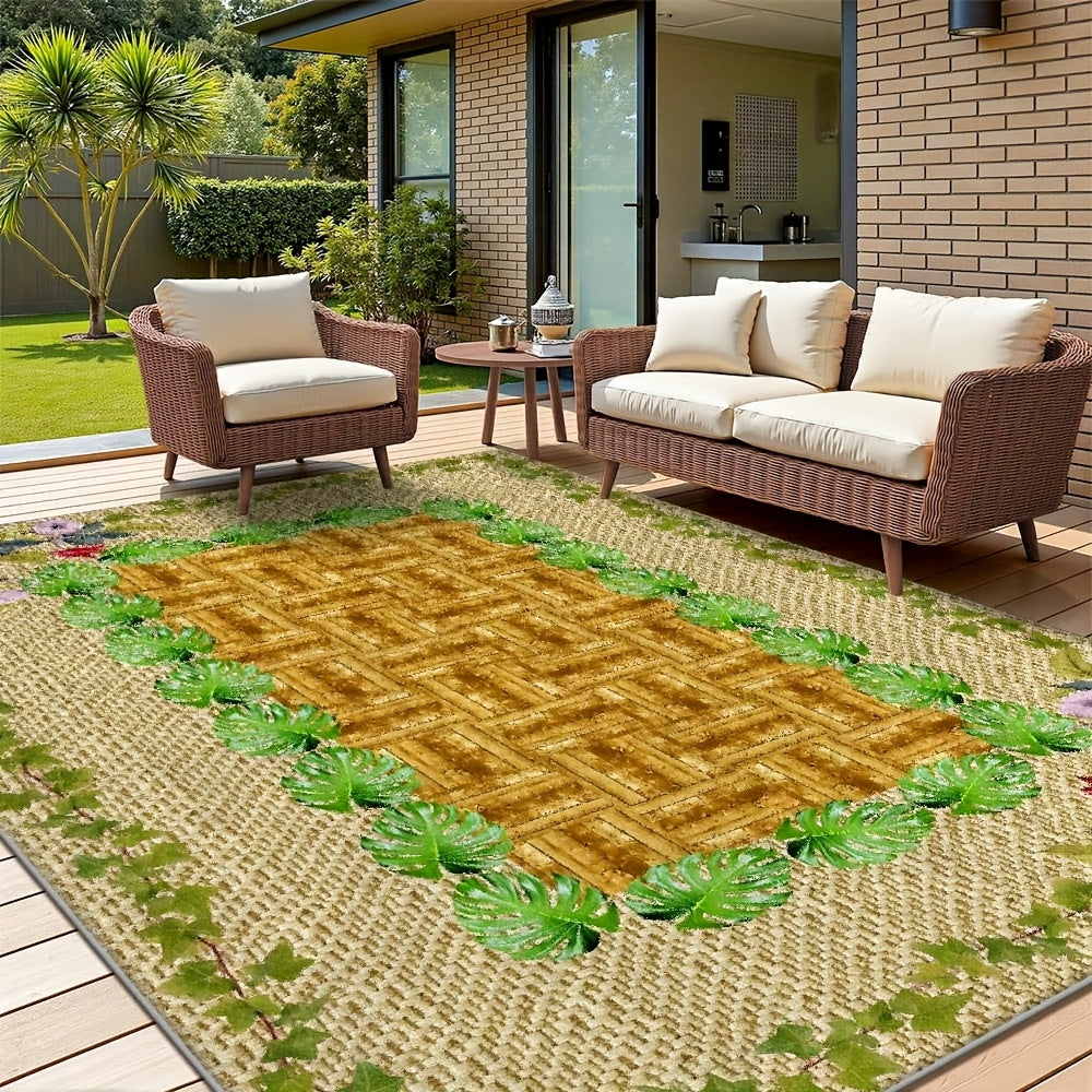 Decoración Exterior de Terciopelo/850g/m² Estilo Nórdico y Sudeste Asiático para Jardín, Ideal para Balcón de Banquete de Bodas, Ambiente Tropical de Lujo Ligero; Adorna Jardines, Crea un Toque Romántico con Forro Lavable Apto para Balcones, Piscina o Po