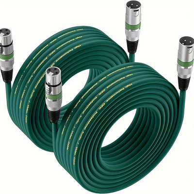 2 piezas de cable XLR 15.24 metros - cable DMX balanceado avanzado, con conectores macho y hembra de 3 pines, disponible en cuatro colores, más vendido, ideal para regalos de graduación, Día del Padre y cumpleaños