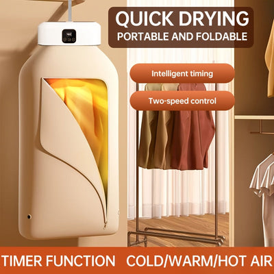 Secadora Portátil Compacta JKUOO de 1 pieza con Función de Temporizador - Secado Rápido para Prendas Delicadas, Ropa Interior y Más - Ideal para Apartamentos, Dormitorios, Vehículos Recreativos - Diseño Plegable Fácil de Usar con Bolsas de Secado, Enchuf