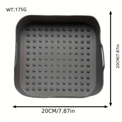 Alfombrilla de Silicona Reutilizable para Freidora de Aire Cuadrada - Forro para Cocinar Saludable, Perfecto para Aperitivos y Postres, Accesorio de Cocina Fácil de Limpiar