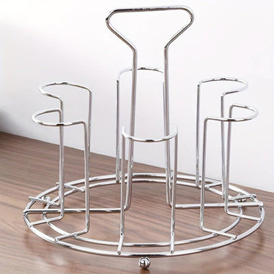 Soporte para tazas de acero inoxidable con base alta, elegante porta vasos de metal, escurridor para mostrador de cocina, organizador de tazas