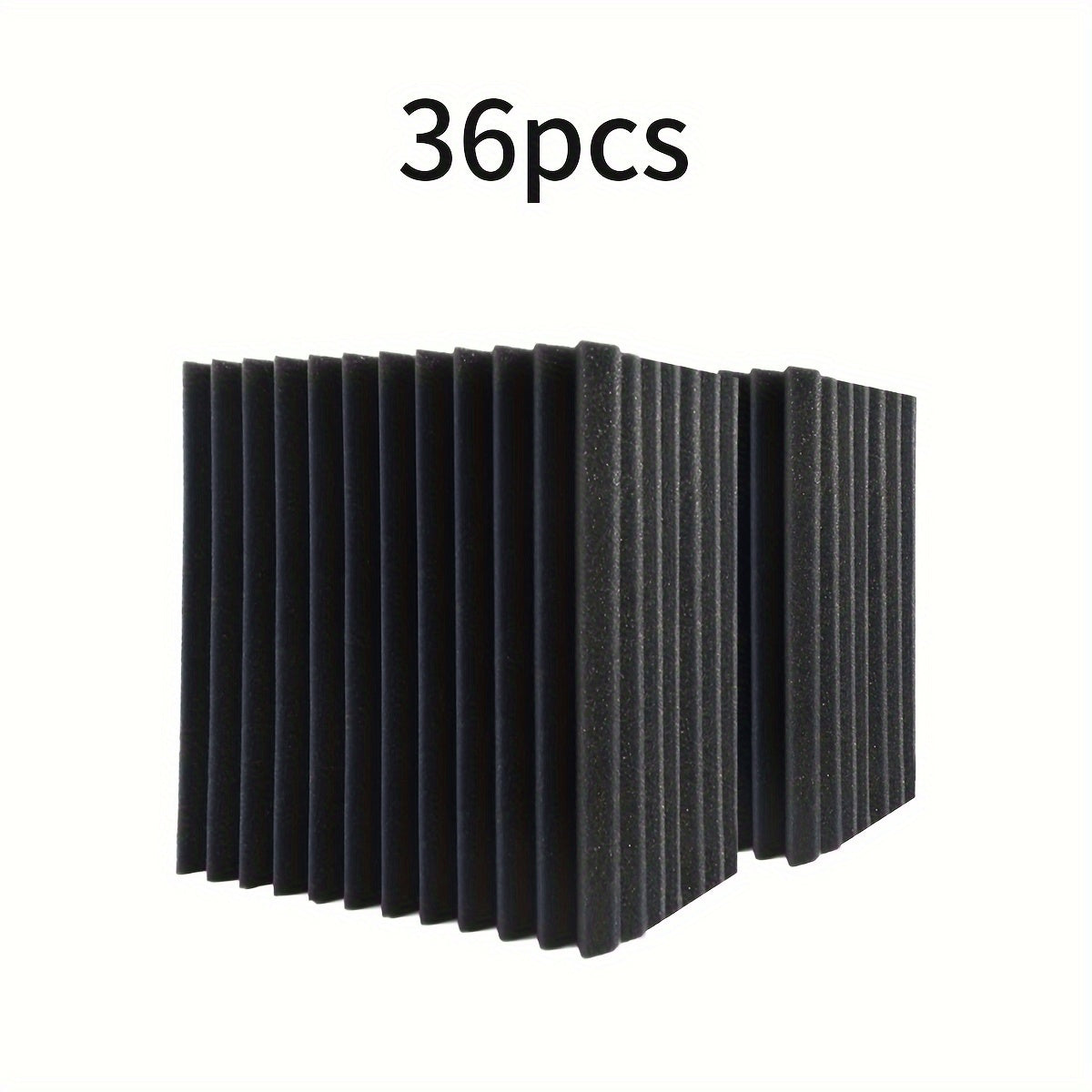 36 paneles acústicos de espuma de alta densidad, 30.48x30.48x2.54 cm, absorbentes de sonido, para estudios de grabación, home theaters, reducción de ruido en dormitorios, paredes decorativas y paneles insonorizantes