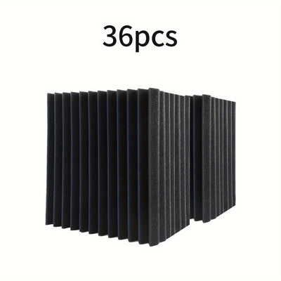 36 paneles acústicos de espuma de alta densidad, 30.48x30.48x2.54 cm, absorbentes de sonido, para estudios de grabación, home theaters, reducción de ruido en dormitorios, paredes decorativas y paneles insonorizantes