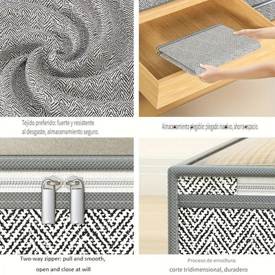 1 Bolsa de Almacenamiento Grande para Debajo de la Cama - Organizador Plegable de Poliéster Duradero con Cierre Seguro para Ropa, Edredones y Ropa de Cama | Contenedor Multifuncional Ahorrador de Espacio, Organizador de Mantas | Almacenamiento Plegable |