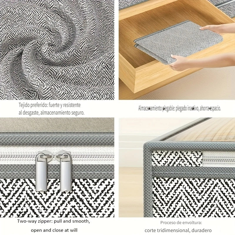 1 Bolsa de Almacenamiento Grande para Debajo de la Cama - Organizador Plegable de Poliéster Duradero con Cierre Seguro para Ropa, Edredones y Ropa de Cama | Contenedor Multifuncional Ahorrador de Espacio, Organizador de Mantas | Almacenamiento Plegable |