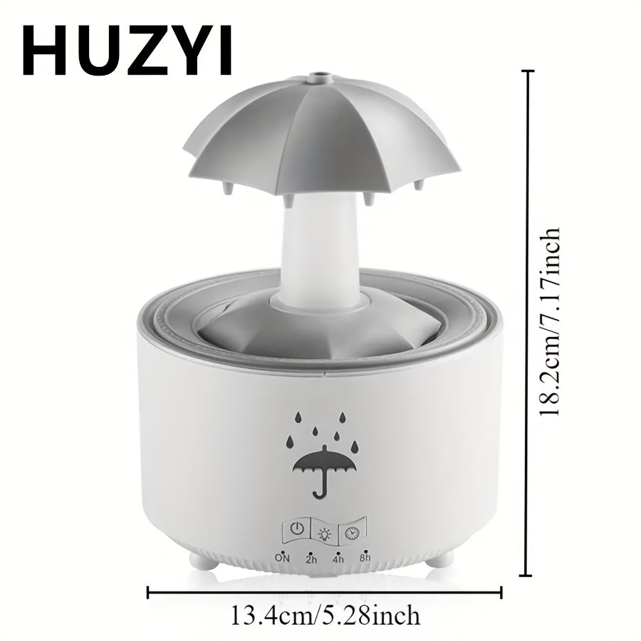 Humidificador rotativo HUZYI con temporizador y apagado automático – Humidificador de niebla silencioso para hogar u oficina, niebla fría, luces de 7 colores, enchufe americano