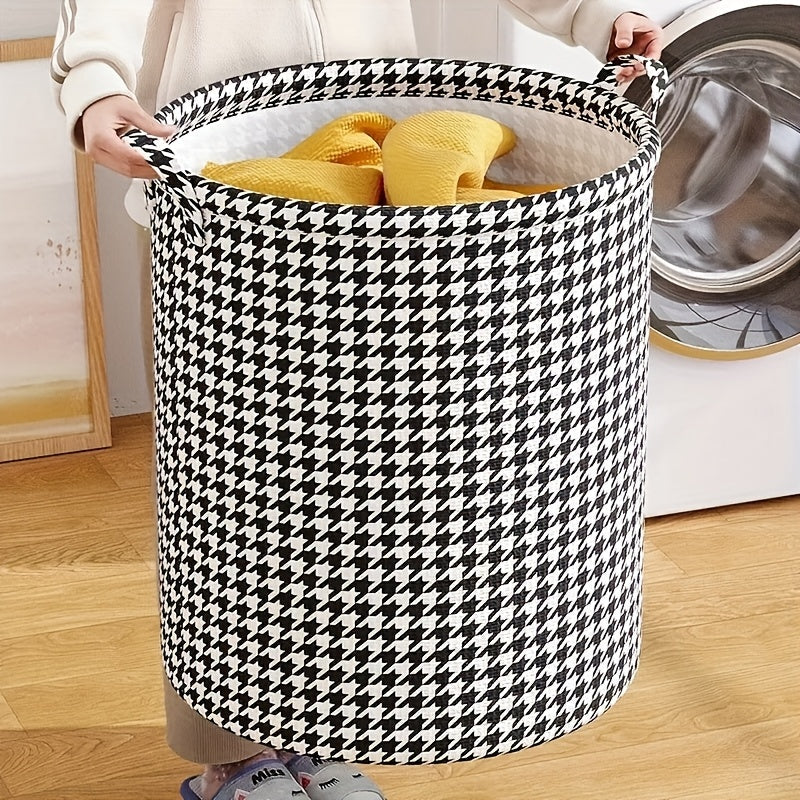 1pc Cesta de ropa plegable, gran capacidad de almacenamiento de ropa con asas, cesta de ropa ovalada impermeable para dormitorio, baño, juguetes y ropa de cama, organizador versátil para diferentes tipos de habitaciones, canastas de ropa