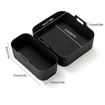 2 piezas de Tapetes para Hornear de Silicona Adecuados para Freidora de Aire, Tamaño Compatible con Modelos de Bandeja de Silicona Philips NA350-3000 con Superficie Antiadherente, Fáciles de Limpiar en Freidoras de Aire, Hornos y Microondas