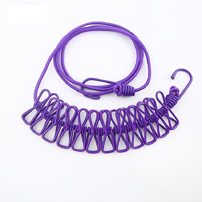 1 cuerda para tender ropa retráctil y portátil para viajes, con 12 pinzas, ideal para secar ropa en interiores o exteriores, accesorio para camping