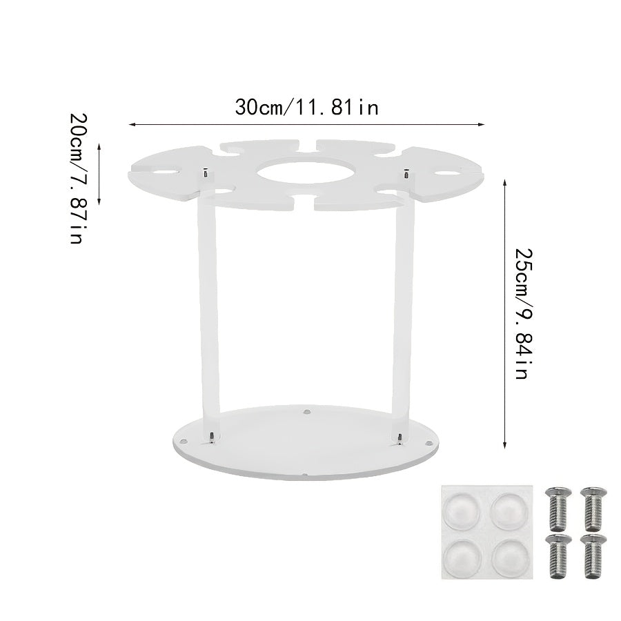 Elegante Soporte para Copas de Vino de Acrílico - Diseño de Vientre de Caballo, Acabado Antiguo, Estante Independiente para Copas con 6 Ganchos para Decoración de Hogar y Bar