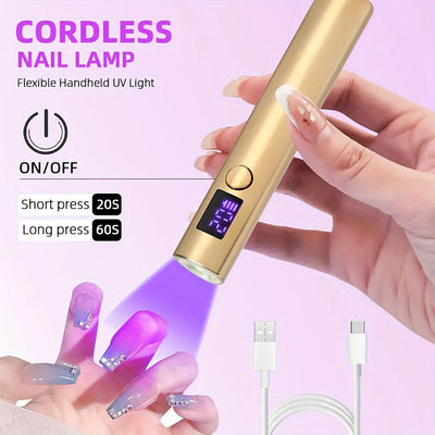 Secador de Uñas Portátil Mini Lámpara LED Profesional para Hogar y Salón, Pluma Secadora Rápida con Luz LED