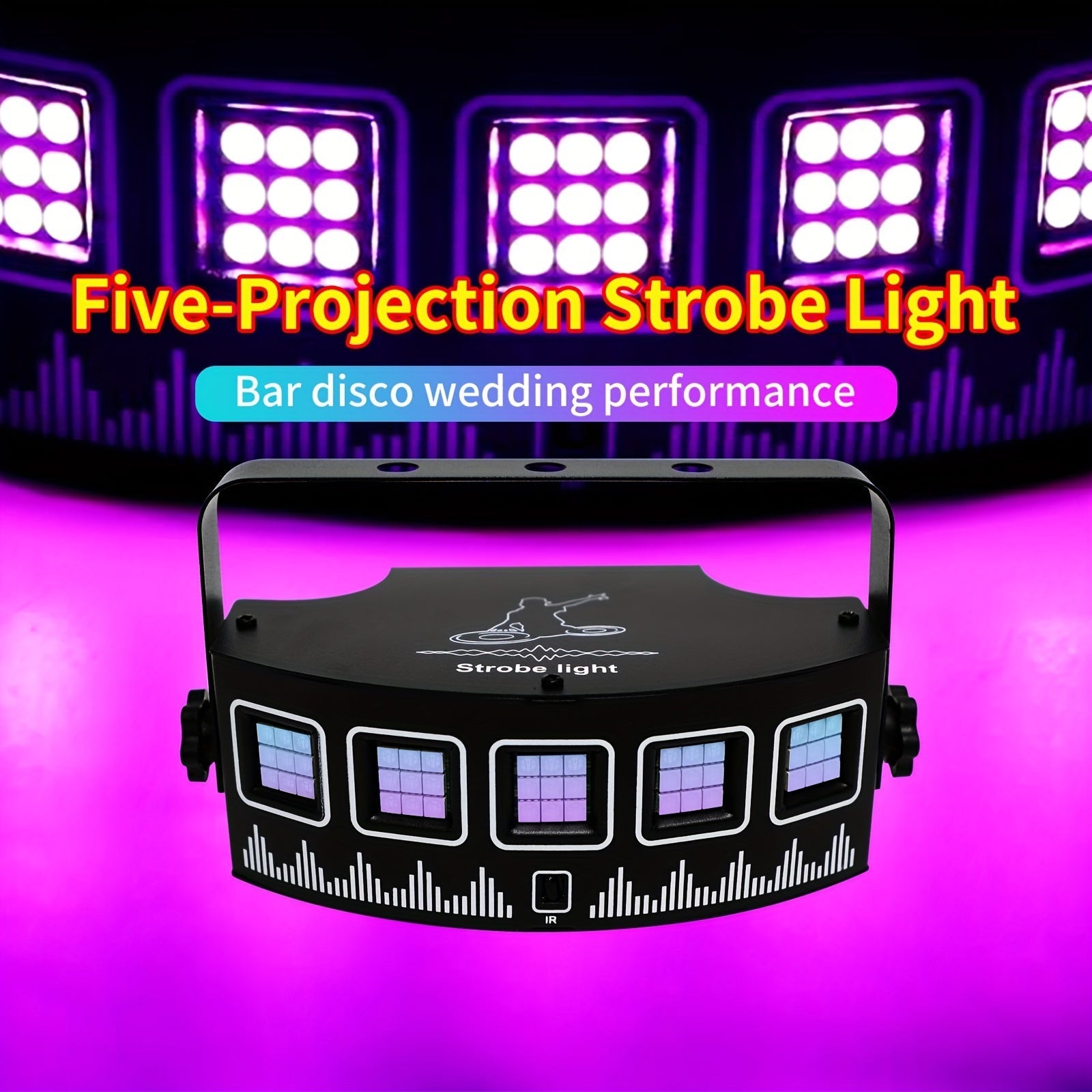 [Luz Estroboscópica Dinámica de Metal] YSH Luz Estroboscópica Dinámica de Metal Negro USB 1ud con Control Remoto - Luces de Fiesta Disco para Clubes Nocturnos, Bares, Cumpleaños, Navidad, Día de San Valentín y Celebraciones de Bodas - Iluminación Decorat