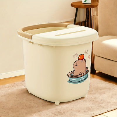 1 pieza, baño de pies con diseño de ardilla, sin olor, color amarillo de leche, funcionamiento manual, no requiere batería, adecuado para autocaravanas y accesorios, combinación perfecta con duchas de autocaravanas, artefactos para ver dramas
