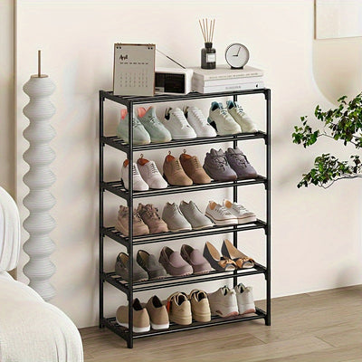 1 estante para zapatos de varios niveles, resistente, fácil de armar, organizador de calzado para entrada, pasillo, dormitorio, sala, hogar o residencia, 2 a 8 capas