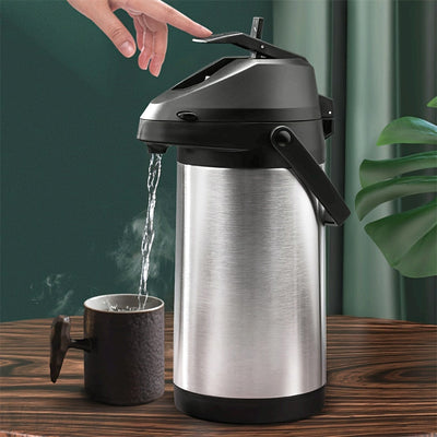 Botella de Agua Caliente Aislada de Acero Inoxidable de 3L con Grifo Fácil de Presionar - Gran Capacidad para Uso en Casa, Coche y Cocina - Mantiene las Bebidas Calientes o Frías - Diseño Duradero y Portátil