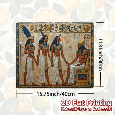 1pc Protector de Estufa con Deidades Egipcias - Decoración Antigua Egipto con Anubis y Horus, Superficie Antideslizante para Cocinas a Gas/Electricidad/Inducción - Resistente a Rayaduras y Calor, Fácil Limpieza en Poliéster, Diseño Hieroglífico, Impresió