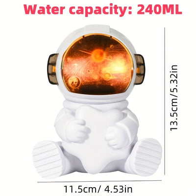 Humidificador portátil mini con diseño de astronauta LED, cara iluminada, alimentación por USB, silencioso y eficiente, capacidad de 8.12 oz, niebla fría para dormitorio, oficina, auto y viajes, humidificador moderno, humidificador ultrasónico
