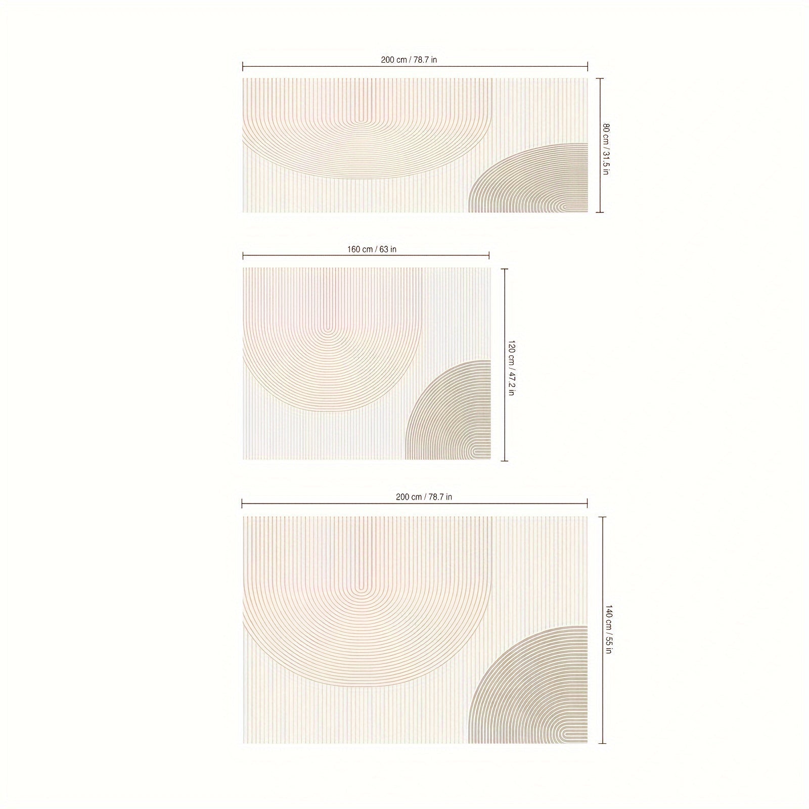 Alfombra moderna minimalista lavable de imitación a cachemir – Antideslizante, diseño plegable con patrón de rayas elegantes para sala, dormitorio, comedor y más, tapetes para sala