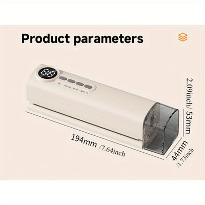 Selladora al Vacío Portátil USB con Sistema de Sellado para Snacks - Batería 1200mAh, Control Remoto sin varillas y Modos Seco/Húmedo para Sous Vide, Carnes Frías, Almacenamiento de Alimentos - Máquina Compacta para Cocina y Picnics al Aire Libre, Sellad