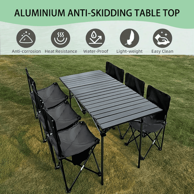 Mesita Plegable Portátil para Hogar, Oficina y Estudio - Fácil Almacenamiento, Diseño Minimalista, Estilo Moderno, Ideal para Camping, Picnics, Viajes, Fiestas y Más