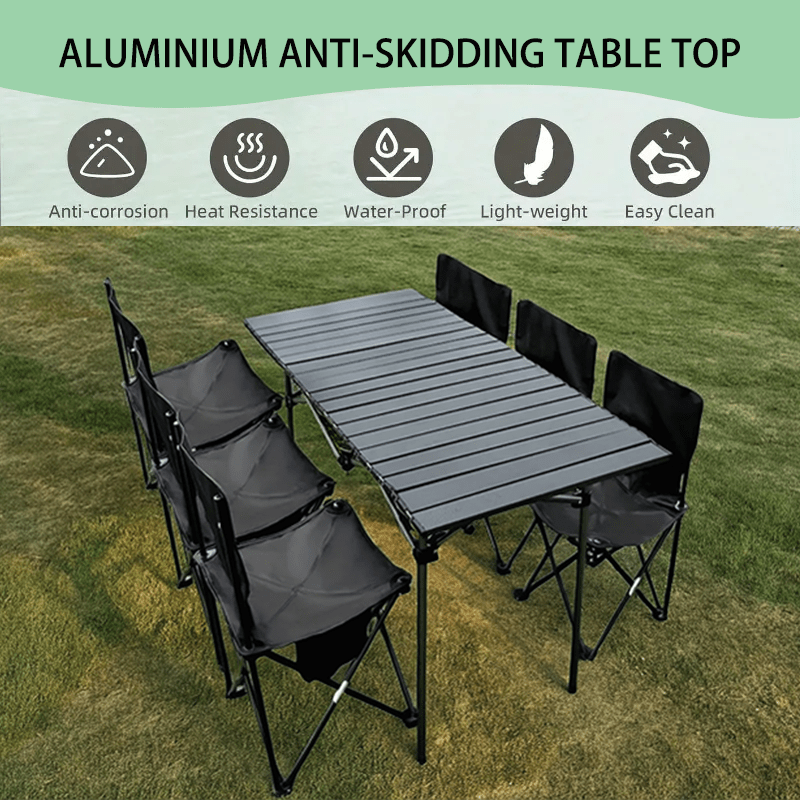 Mesita Plegable Portátil para Hogar, Oficina y Estudio - Fácil Almacenamiento, Diseño Minimalista, Estilo Moderno, Ideal para Camping, Picnics, Viajes, Fiestas y Más
