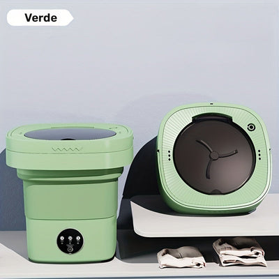 Lavadora Plegable Compacta de 8L - Portátil, Cubo de Lavandería de Alta Capacidad para Ropa Interior y Calcetines, Limpieza Automática, Ideal para Dormitorios y Espacios Pequeños