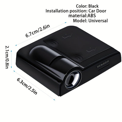 4pcs Luces de Proyección LED, Luz de Bienvenida Super Brillante Electromagnética, Fácil y Cómoda Instalación para Puertas de Coche + 4 Pegatinas Reflectantes, Fáciles de Instalar - Adecuado para la Mayoría de los Autos