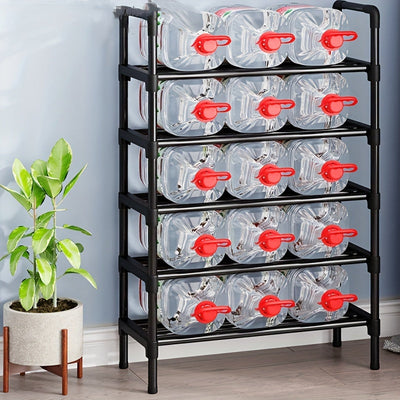 1 estante para zapatos de metal negro, organizador de 5 niveles que ahorra espacio, estante de almacenamiento multifuncional resistente para botas y zapatos, ideal para entrada, dormitorio, sala de estar y clóset, mueble para pasillo | Solución de almace