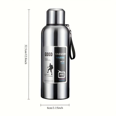 Botella de Agua para Exteriores de Gran Capacidad con Térmica, Vaso Aislado para Deportes al Aire Libre con Asa y Separación de Té y Agua