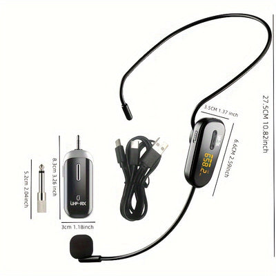 JYX U-200 sistema de micrófono inalámbrico para auriculares adecuado para uso único, carga USB apto para enseñanza de fitness, altavoz maestro y amplificador de sonido