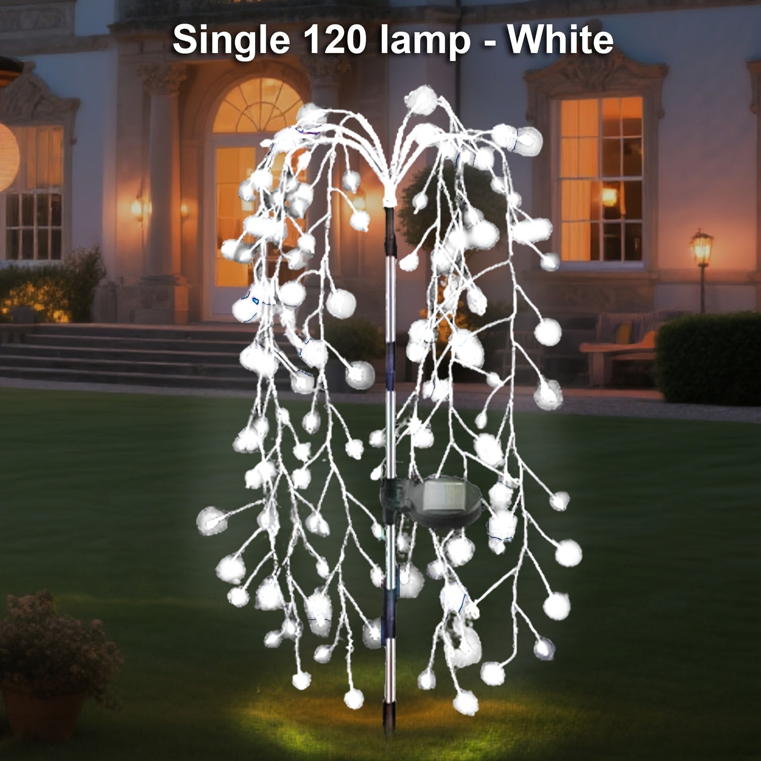 Luces solares LED para fuegos artificiales y árboles de sauce - Decoración colorida y brillante para senderos de jardín, exteriores, villas y césped, atmósfera nocturna con efecto de cielo estrellado, iluminación exterior | Diseño de fuegos artificiales