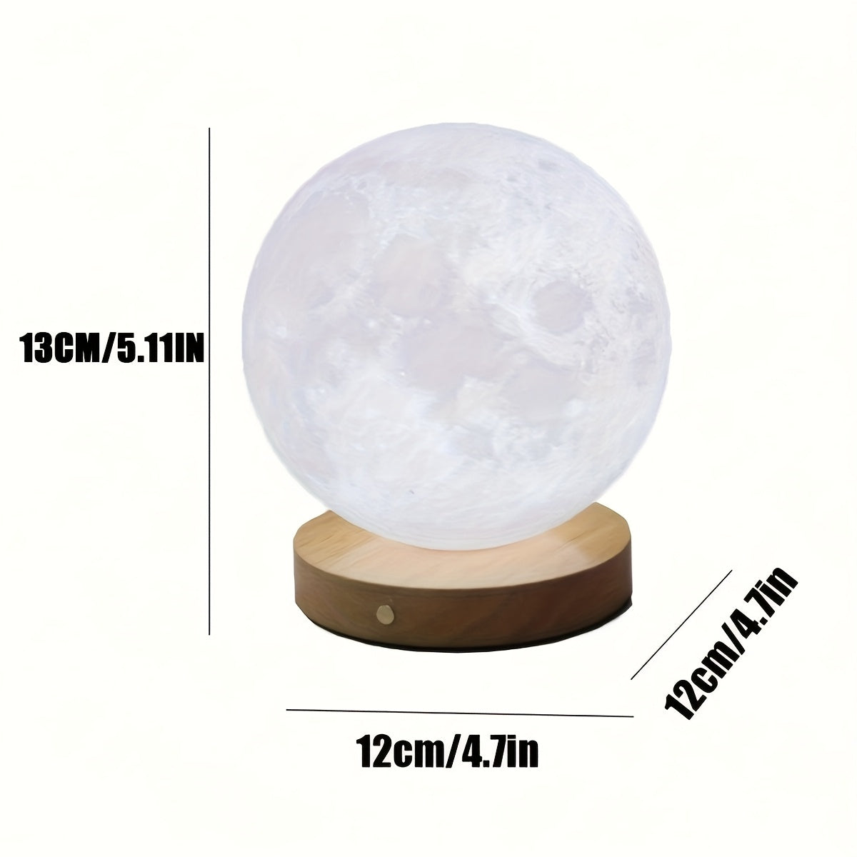 1 pieza de lámpara de mesa decorativa de luna nueva, regalo creativo, luz ambiental, luz nocturna cálida USB para dormitorio romántico, luces de tres colores y luces coloridas, dos especificaciones, efecto de luz suave, protección ocular, adornos de form