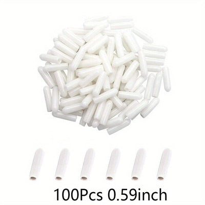 100/200 piezas de cubiertas flexibles para la parte superior de los ganchos de lavavajillas - Tapas redondas para organizar estantes, protectores de hilo de alambre, de 0,59/0,98 pulgadas de largo, blancas, accesorios para lavavajillas, organización de c