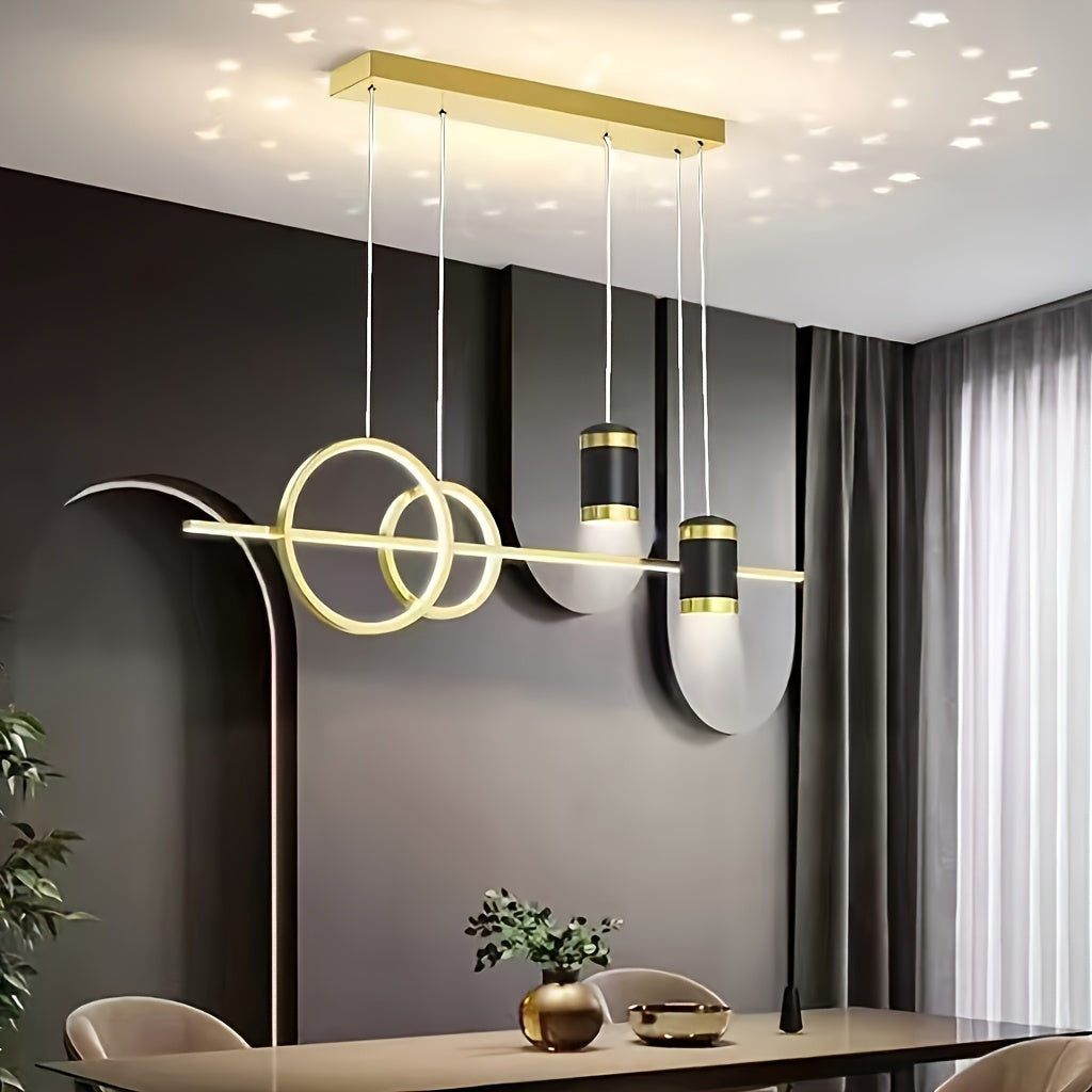 Lámpara colgante LED estilo moderno EZOS, regulable, para comedor, cocina, sala, dormitorio, mesa de comedor, iluminación comercial para restaurantes, centros comerciales, lámpara colgante con efecto cielo estrellado, decoración para hogar