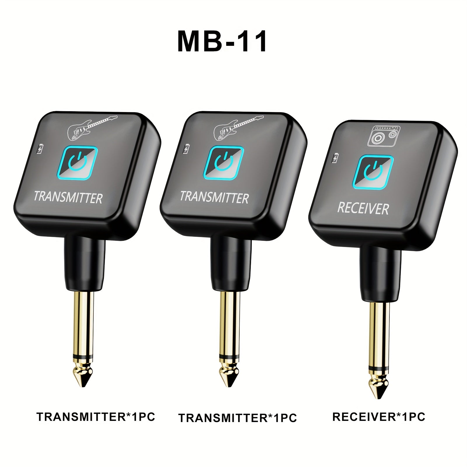 Sistema de guitarra inalámbrico 2.4GHz Transmisor y receptor de guitarra inalámbrico 4 canales de señal, adecuado para instrumentos electrónicos de guitarra y bajo