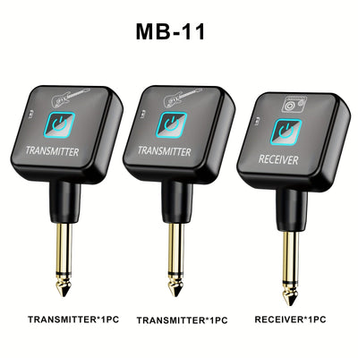 Sistema de guitarra inalámbrico 2.4GHz Transmisor y receptor de guitarra inalámbrico 4 canales de señal, adecuado para instrumentos electrónicos de guitarra y bajo