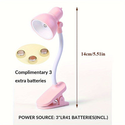 1/2 piezas Luz de Libro Mini LED Rosa y Blanca con Brazo Ajustable - Lámpara Portátil para Lectura Nocturna en Dormitorios, Luz Decorativa de Mesa a Pilas, Ideal para Leer en la Cama o Escritorio, lámpara mini para leer con clip