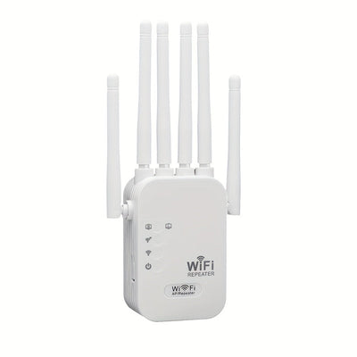 Amplificador de señal WiFi, compatible con WIFI6, con puerto Ethernet, 6 antenas 360°, cobertura de hasta 11000 pies cuadrados, adecuado para más de 35 dispositivos, repetidor de WiFi para el hogar, configuración de un solo clic.