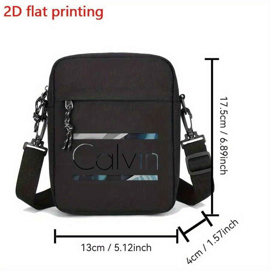 Bolso cruzado de gran capacidad para hombre, Calvin, con correa ajustable, múltiples compartimentos y bolsillo para teléfono, ideal para el transporte diario, viajes, trabajo, accesorio de viaje, estilo moderno, acabado texturizado.