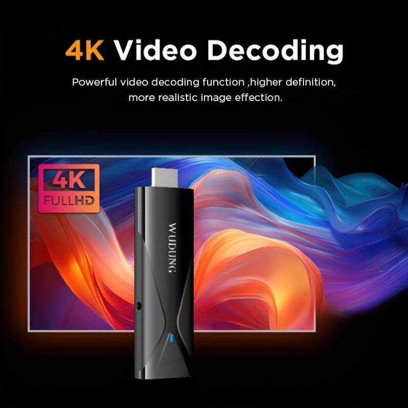 2025 Nuevo Upgrade WUDUNG TX8 Negro Original Mini TV Stick de Red Inteligente Caja de Encuentro Android 10 WIFI Inalámbrico 5.0 Procesador Quad-Core Allwinner H313 Soporta 4K Ultra HD Soporta DLNA Miracast TV Stick Dispositivo de Red Streaming Media Play