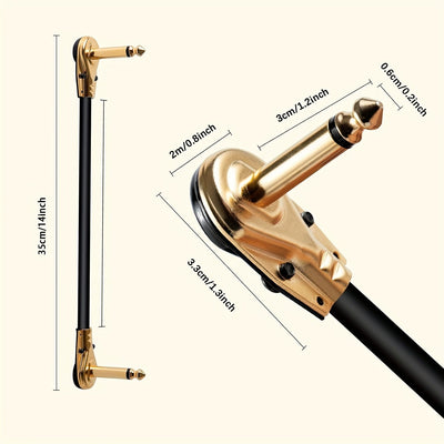 6 piezas de cables de parche de guitarra premium de 12", cables de parche de guitarra premium de 1mm de cobre para reducir el ruido y mejorar la señal en la configuración de pedalboard (multicolor), cable de guitarra, accesorios de pedalboard, diseño vib