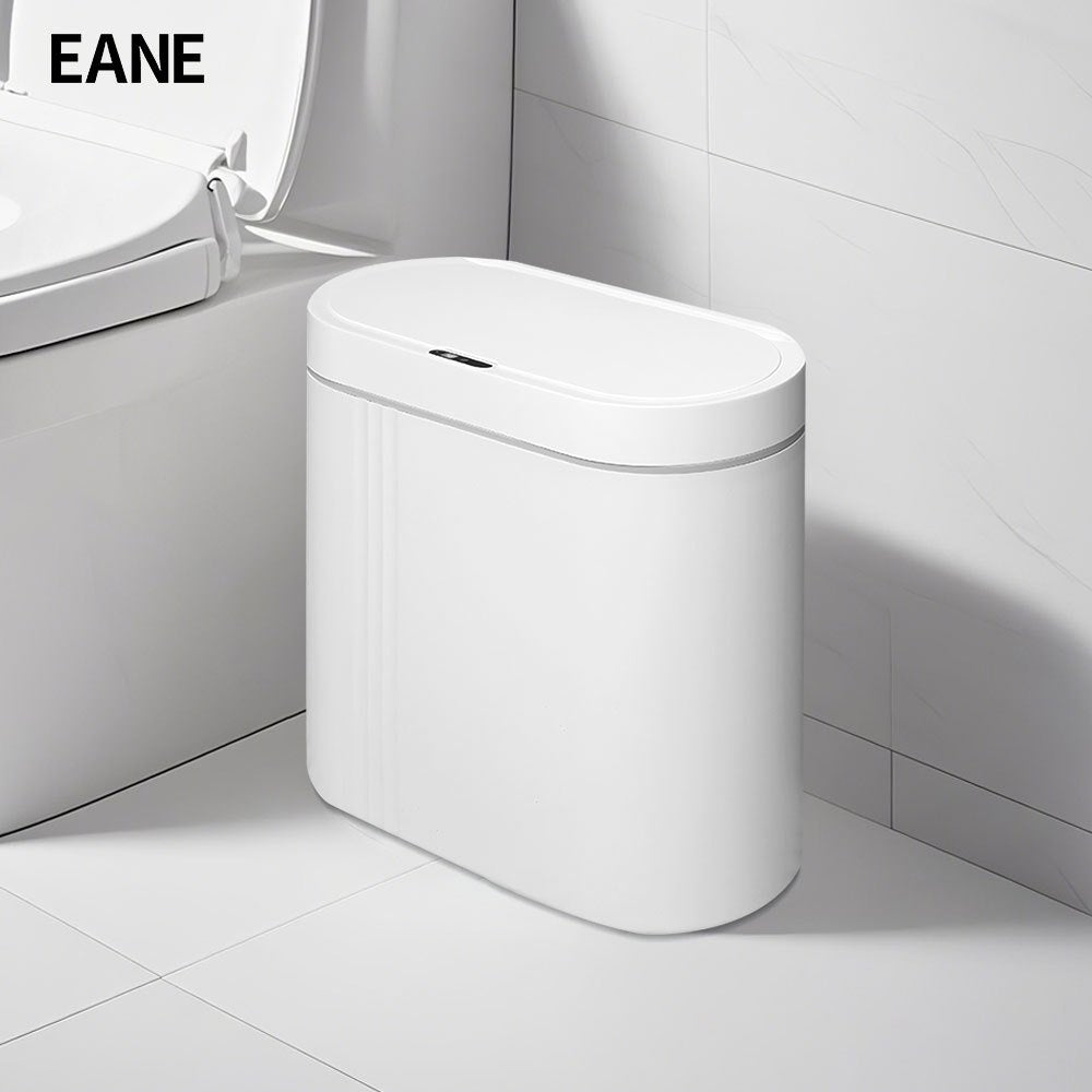 Basurero Inteligente EANE con Tapa - Sensor Sin Contacto, Funciona con Batería (36V), Diseño Moderno y Compacto para Cocina, Baño o Sala, Material PP Duradero, y Blanco, Eliminación de Residuos