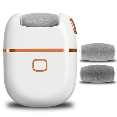 Lima eléctrica recargable para pies con 3 cabezales reemplazables, exfoliación suave, carga USB, portátil y fácil de usar, ideal para pies secos y agrietados, color beige claro, esencial para el cuidado de los pies, apta para adultos, herramienta portáti