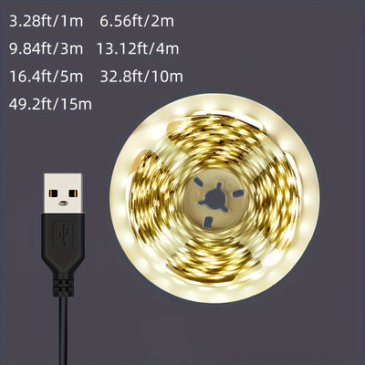Luces LED 91.44cm-15.24metro para iluminación de dormitorio, Conectar y reproducir, con blanco cálido de 3000K y blanco de 5600K, Adecuado para familias de vacaciones, fiestas, vitrinas de exhibición interior, iluminación de fondo de TV