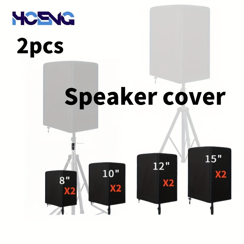 2 piezas de cubierta para parlantes en fibra de poliéster negro, protector para equipo de audio, cubierta para sistema de sonido de home theater y exterior, múltiples especificaciones, alarga la vida útil del equipo y mantiene la calidad del sonido