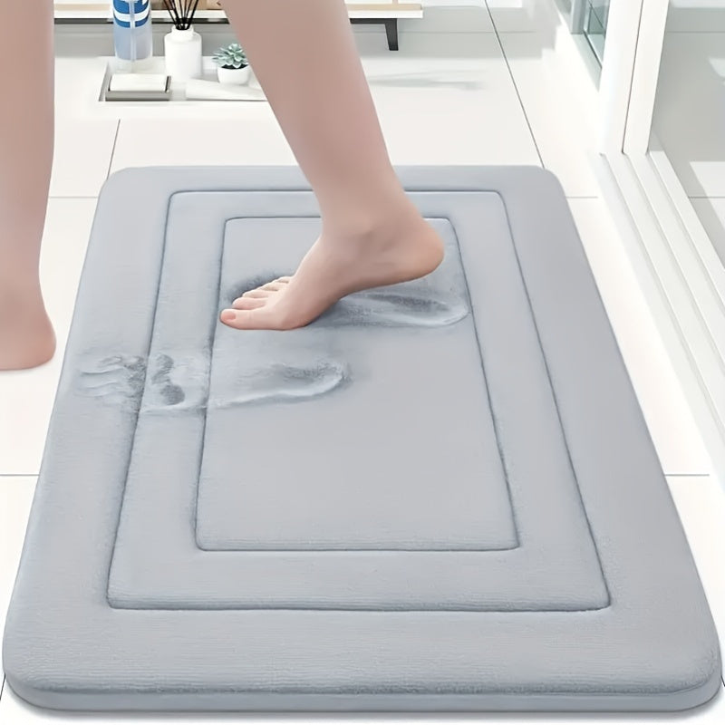 Alfombra de baño suave y cómoda con memoria, antideslizante y absorbente, lavable a máquina, mezcla de poliéster y PVC, color vibrante, 400gsm, 1.2cm de grosor, forma rectangular, tejido trenzado, fácil de limpiar, tapete para baño