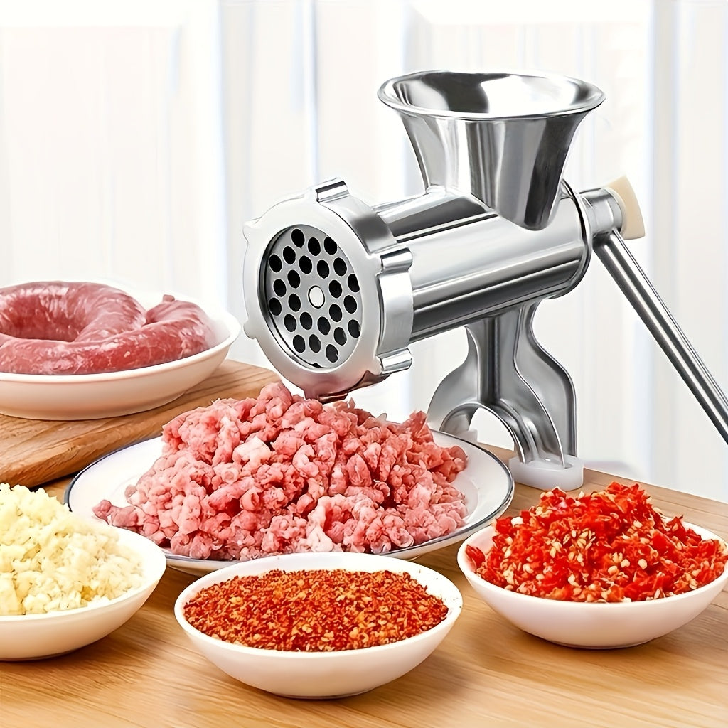 Molino de carne manual PMMJ, procesador de alimentos con manivela de acero inoxidable y sujeción de escritorio, herramienta multifuncional para la cocina para moler carne, verduras y embutidos, no requiere electricidad ni batería, herramienta para hacer