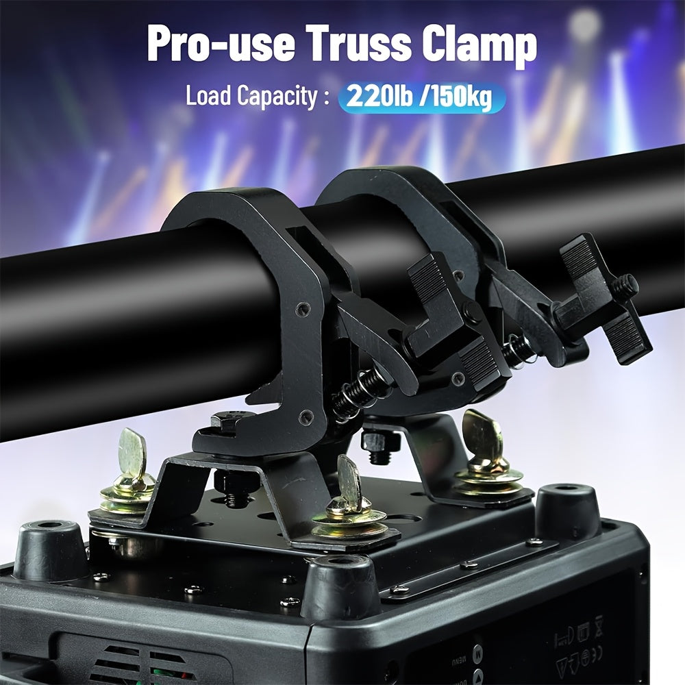 4 piezas de ganchos de luz de escenario de aluminio ajustables - Ganchos de luz par negros para uso al aire libre, aluminio duradero con capacidad de carga de 150 kg, se adapta a tubos de 40 mm-60 mm, diseño resistente para eventos iluminados, accesorios