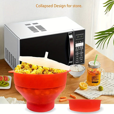 1pc Máquina de Palomitas de Silicona para Microondas Cubo de Palomitas de Silicona Plegable Tazón de Bolas de Palomitas Regalo de Navidad